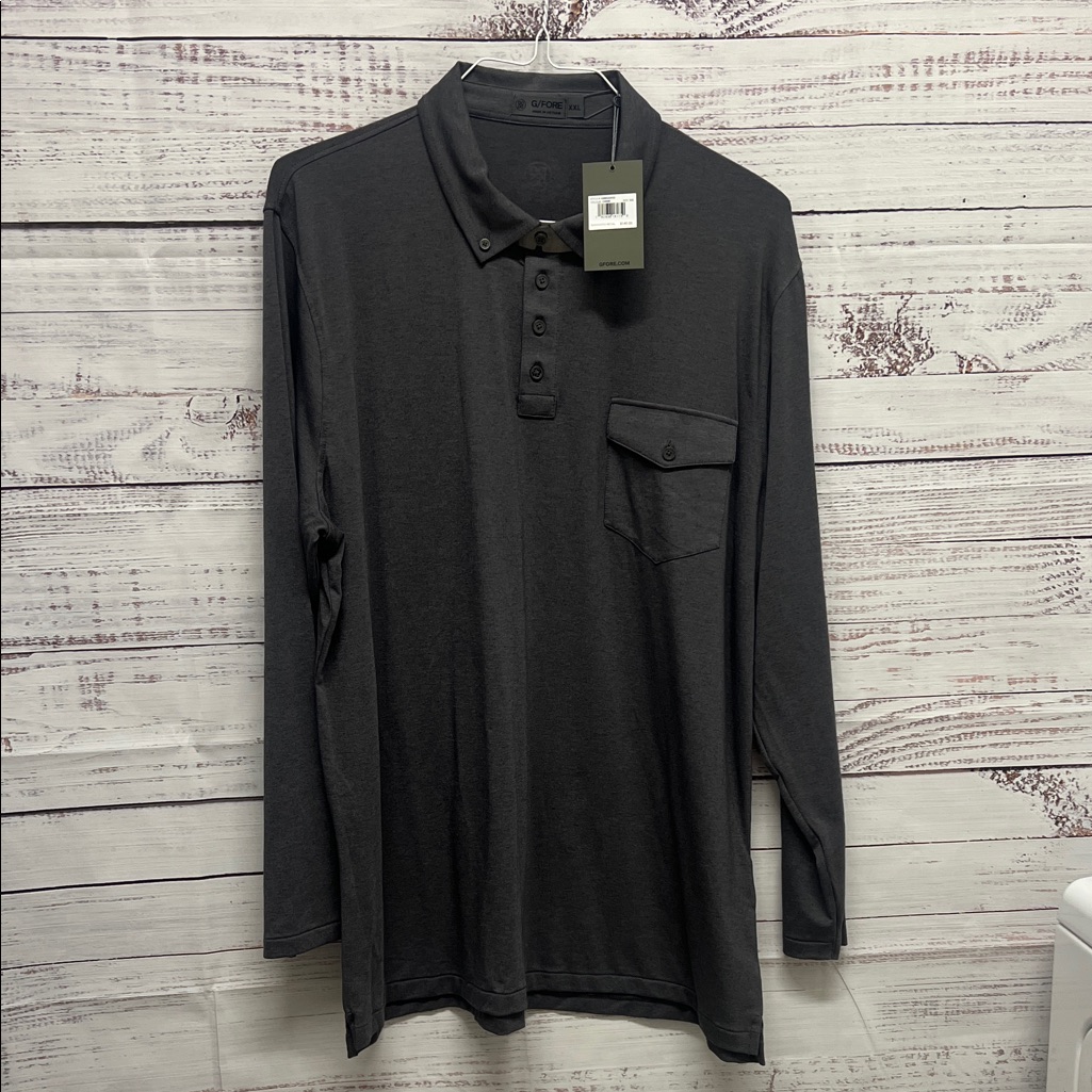 Nwt G/Fore Long Sleeve Golf Polo Shirt - Charcoal